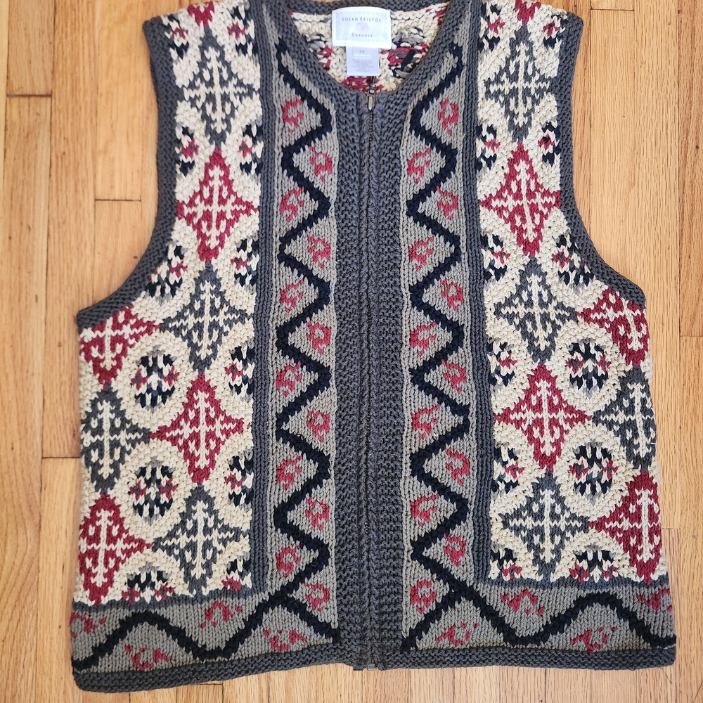 Susan Bristol Multicolor Knit Vest